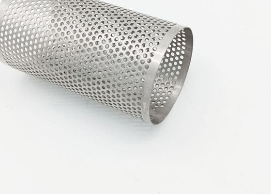 3mm Hole 304 SUS Perforated Metal Pipe , Water Filter Tube Welded